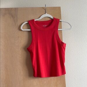 Old Navy Red Fitted Crop Tank Top